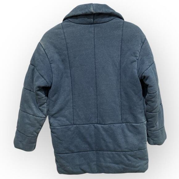 Madewell Indigo Terry Sweatshirt Puffer Coat Size XXS - Picture 5 of 11